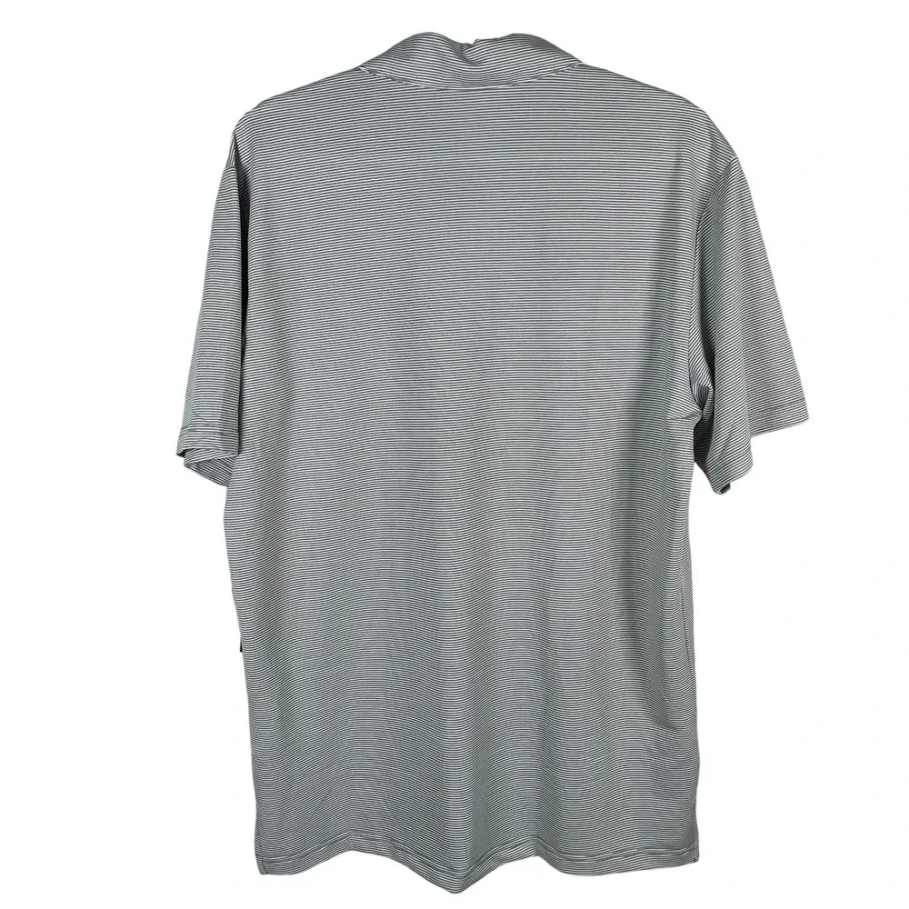 New Adidas Ottoman Stripe Performance Golf Polo‎ Shirt Mens M Gray Stretch $68